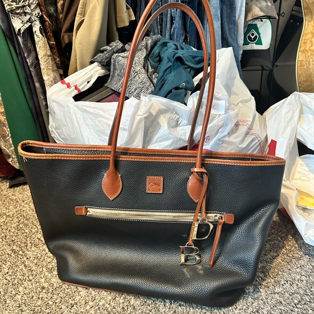 Black and Cognac DB Tote